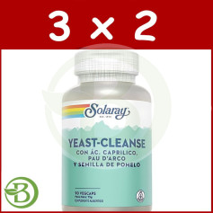 Pacote 3x2 Levedura Cleanse 90 Cápsulas Vegetais Solaray