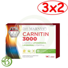 Pacote 3x2 Carnitina 3000 14 Frascos Marnys