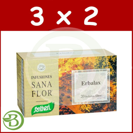 Pack 3x2 Sanaflor Erbalax 20 Filtros Santiveri