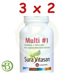Pack 3x2 Multi 1 Vitamins & Minerals 60 Comprimidos Sura Vitasan