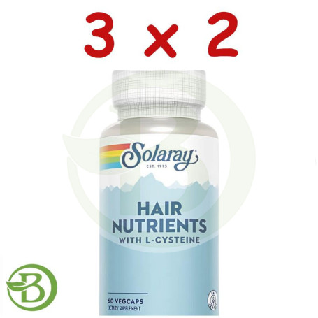 Pack 3x2 Hair Nutrients 60 Cápsulas Solaray
