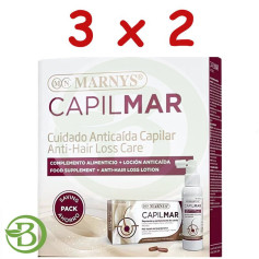 Pacote 3x2 Capilmar Loção Anti-Queda de Cabelo + Cápsulas Marnys