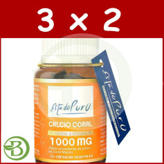 Pacote 3x2 Coral Cálcio 60 Cápsulas Pure State