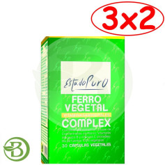 Embalagem 3x2 Complexo Ferro Vegetal 30 Cápsulas Estado Puro