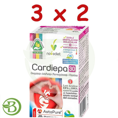Pack 3x2 Cardiepa 30 Cápsulas Nova Diet