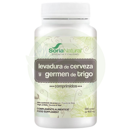 Comprimidos de germe de trigo e levedura de cerveja Soria Natural