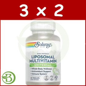 Pack 3x2 Universal Liposomal Multivit.60 Vegcaps Solaray