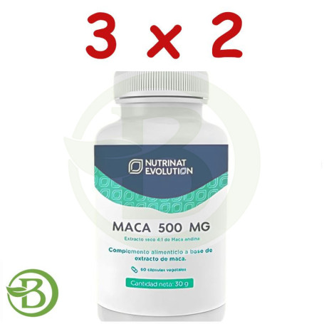 Pack 3x2 Maca 500Mg 60 Cápsulas Nutrinat Evolution