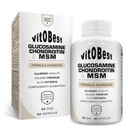 Glucosamina + Condroitina + MSM 60 cápsulas. Vit.O.Melhor