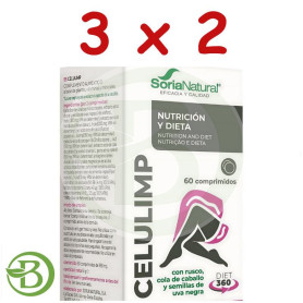Pack 3x2 Celulimp 60 Comprimidos Soria Natural