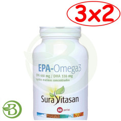 Pacote 3x2 EPA-Omega 3 60 Pérolas Sura Vitasan