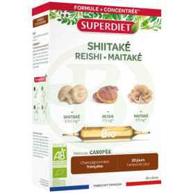 Shitake-Maitake-Reishi BIO 20 ampolas Super Dieta