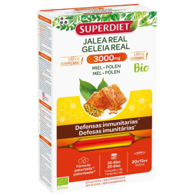 Geleia Real Mel + Pólen Bio 3000mg 20 Ampolas Superdiet