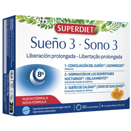 Sono 3 Libertação Prolongada 30 Comprimidos Superdiet