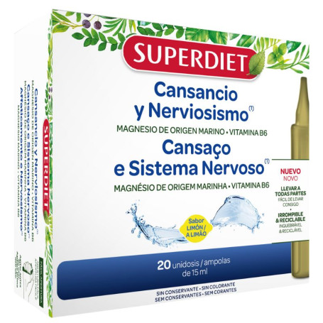 Magnésio Marinho + Vitamina B6 20 Ampolas Superdiet