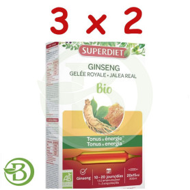 Pack 3x2 Ginseng Jalea Real Bio 20 Ampollas Superdiet