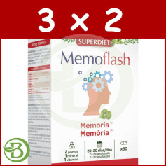Pacote 3x2 Memoflash 60 Cápsulas Superdiet