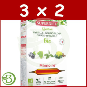 Pack 3x2 Cuarteto Memoria Bio 20 Ampollas Superdiet