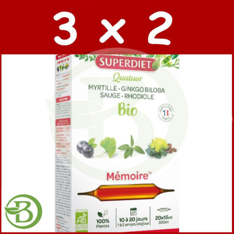 Pack 3x2 Cuarteto Memoria Bio 20 Ampollas Superdiet