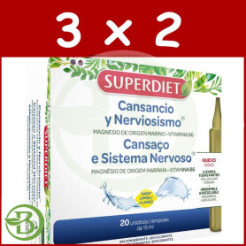 Pack 3x2 Magnesio Marino + Vitamina B6 20 Ampollas Superdiet