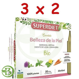 Pack 3x2 Cuarteto Belleza De la Piel Bio 20 Ampollas Superdiet