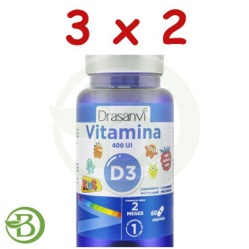 Pack 3x2 Vitamina D3 Kids 60 Comprimidos Drasanvi