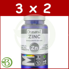Pacote 3x2 Bisglicinato de Zinco 90 Comprimidos Drasanvi