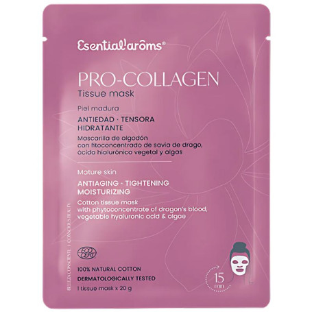 Máscara de Tecido Antienvelhecimento Pro-Collagen 12 Unidades Esential Aroms
