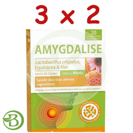 Pack 3x2 Amygdalise 20 Comprimidos Masticables Dietmed
