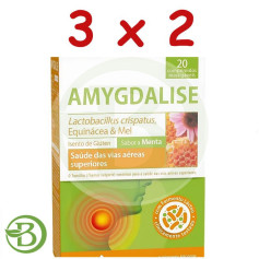 Pacote 3x2 Amygdalise 20 comprimidos mastigáveis Dietmed
