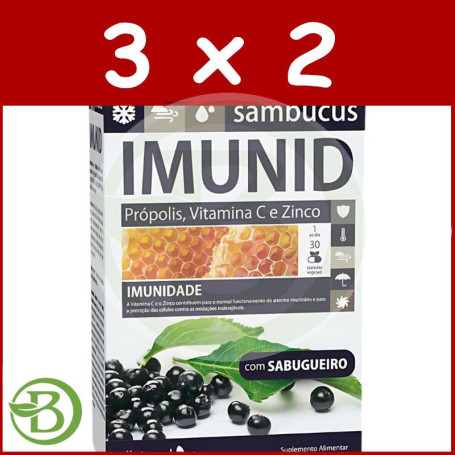 Pack 3x2 Imunid Sambucus 30 Cápsulas Dietmed