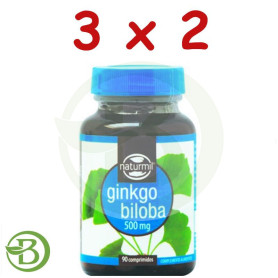 Pack 3x2 Ginkgo Biloba 500Mg. 90 Comprimidos Naturmil
