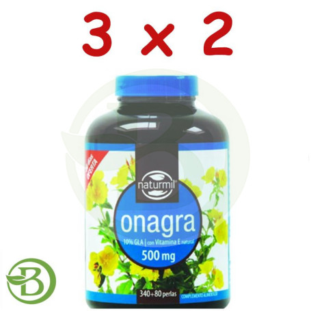 Pack 3x2 Onagra 500Mg. 340+80 Perlas Naturmil