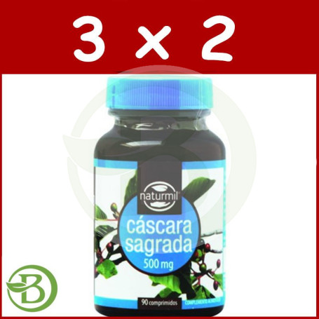Pack 3x2 Cáscara Sagrada 500Mg. 90 Comprimidos Naturmil
