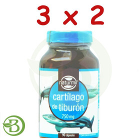 Pack 3x2 Cartílago de Tiburón 750Mg. 90 Cápsulas Naturmil