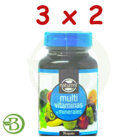 Pack 3x2 Multivitaminas y Minerales 30 Cápsulas Naturmil