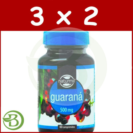 Pack 3x2 Guaraná 500Mg. 60 Comprimidos Naturmil