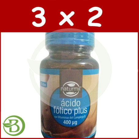 Pack 3x2 Ácido Fólico Plus 90 Comprimidos Naturmil