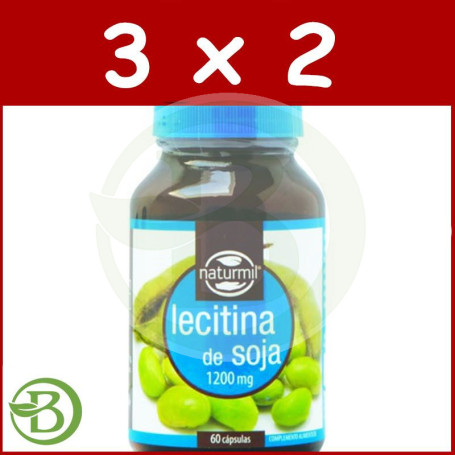 Pack 3x2 Lecitina de Soja 1200Mg. 60 Cápsulas Naturmil