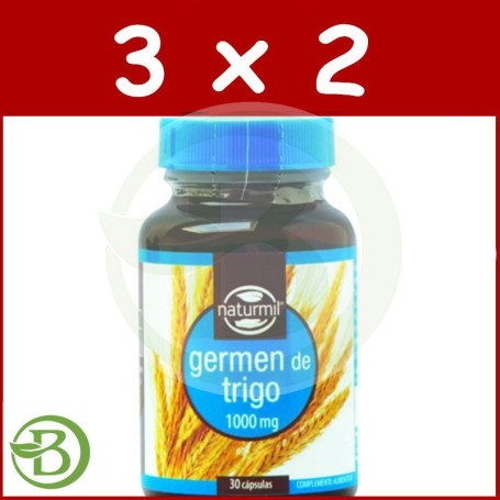 Pack 3x2 Germen de Trigo 1000Mg. 30 Cápsulas Naturmil