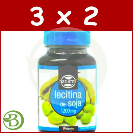 Pack 3x2 Lecitina de Soja 1200Mg. 30 Cápsulas Naturmil