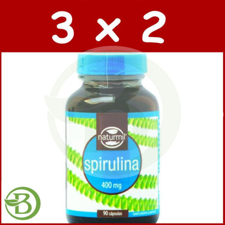 Pack 3x2 Spirulina 400Mg. 90 Cápsulas Naturmil