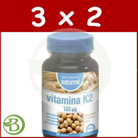 Pack 3x2 Vitamina K2 100Mg. 60 Comprimidos Naturmil