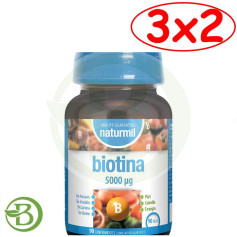 Pacote 3x2 Biotina 500Mg 90 Comprimidos Naturmil