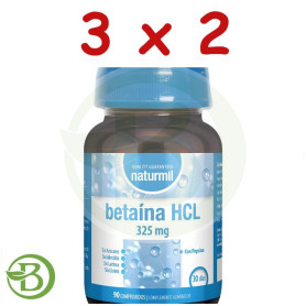 Pack 3x2 Betaina Hcl 90 Comprimidos Naturmil