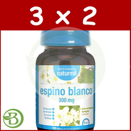 Pack 3x2 Espino Blanco 300Mg 180 Perlas Naturmil