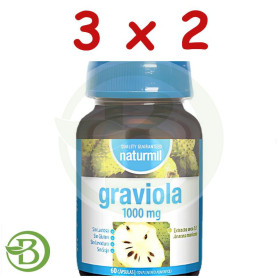 Pack 3x2 Graviola (Anona) 1000Mg 60 Cápsulas Naturmil