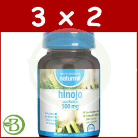 Pack 3x2 Hinojo con Biotina 500Mg 60 Comprimidos Naturmil