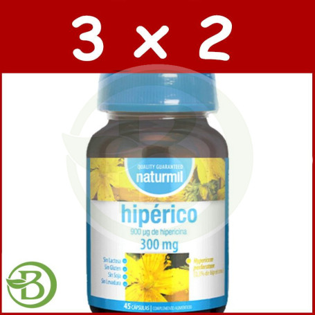 Pack 3x2 Hipérico 300Mg 90 Cápsulas Naturmil