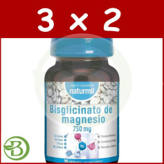Pacote 3x2 Magnésio Bisglicinato 750Mg 90 Comprimidos Naturmil